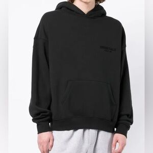 Fear of God Essentials Black Logo Hoodie Sz X-Large